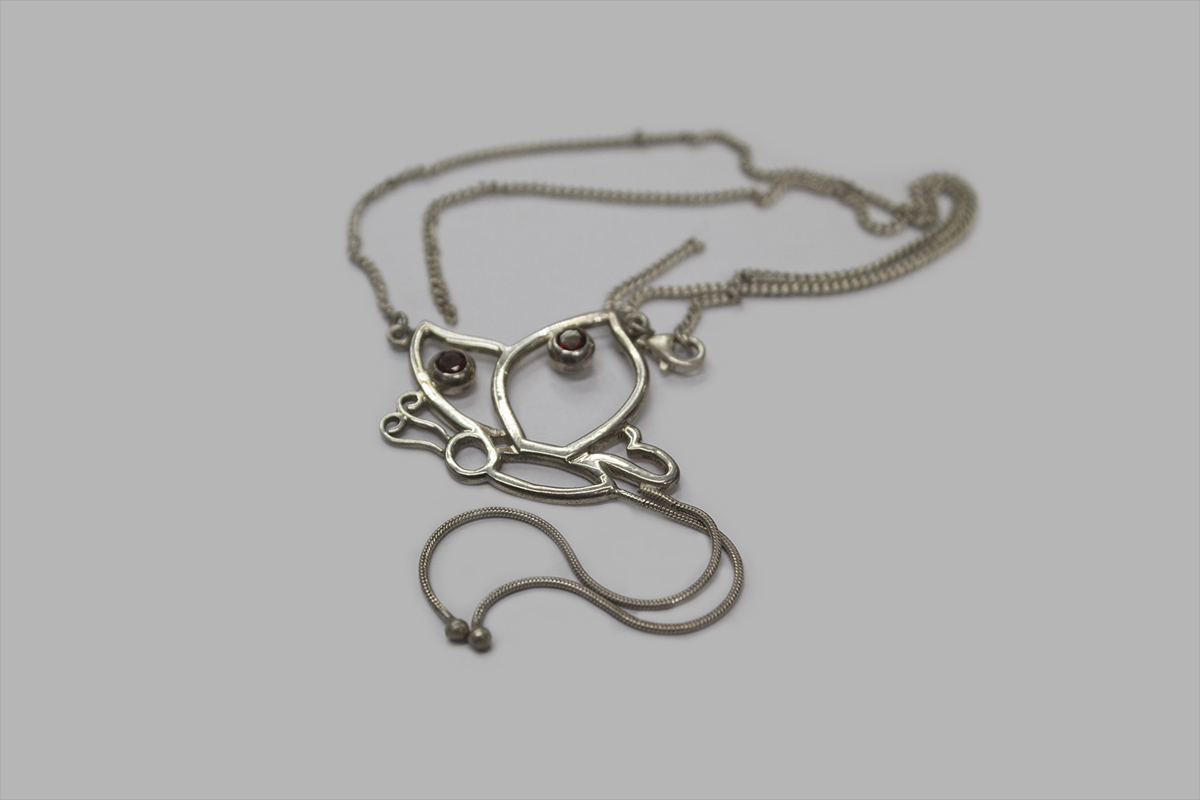 Garnet silver Necklace
